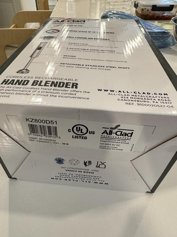All-Clad Professional Cordless Rechargeable Hand Blender Stainless Brand  New