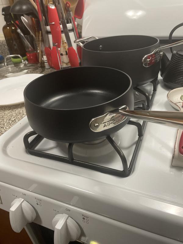 Both smaller sauce pans 3.5 and 2.5 quart - wide shape, not deep enough