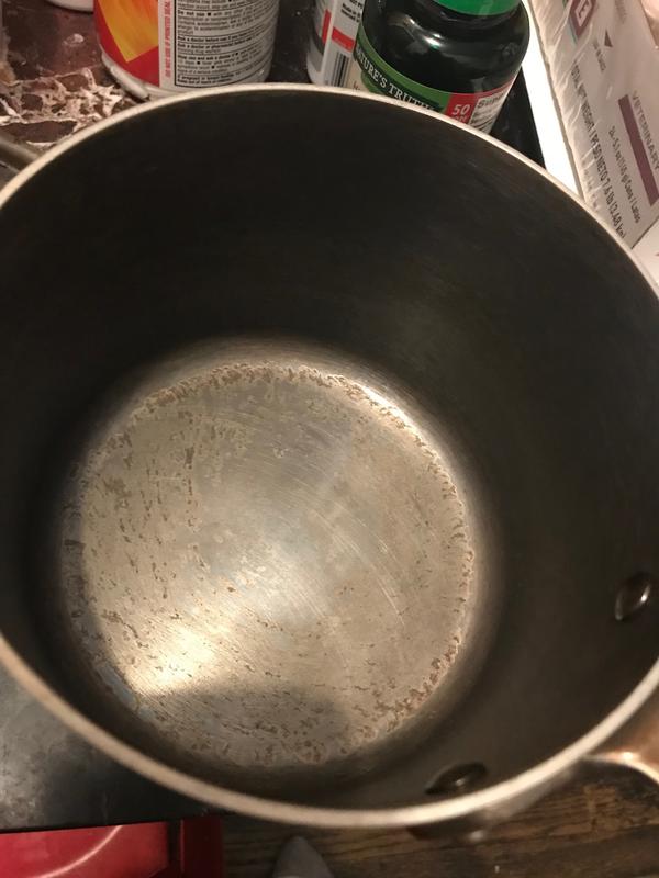 Inside of pot that won't clean.