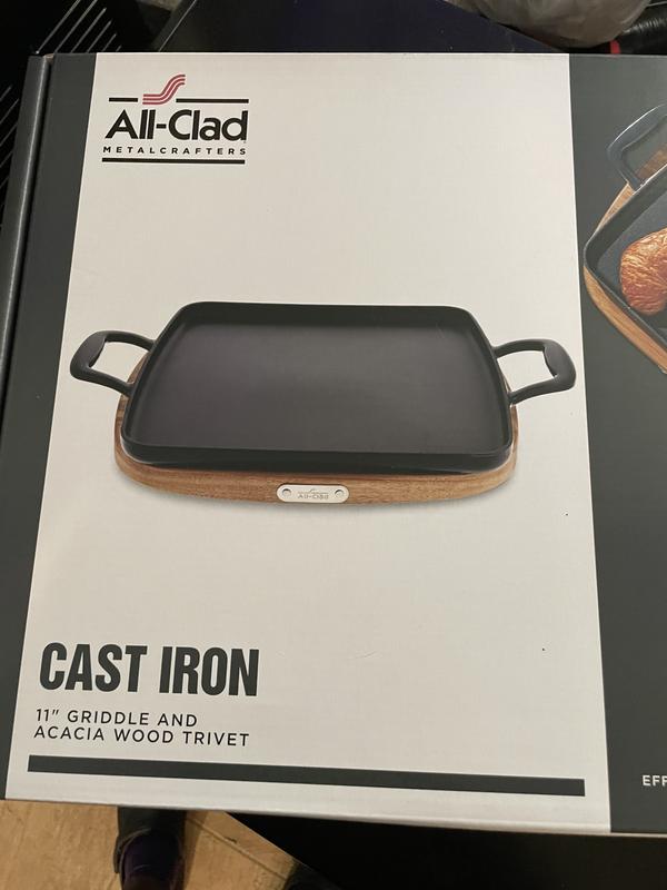 All-Clad 11 Enameled Cast Iron Grill Pan & Trivet - Black