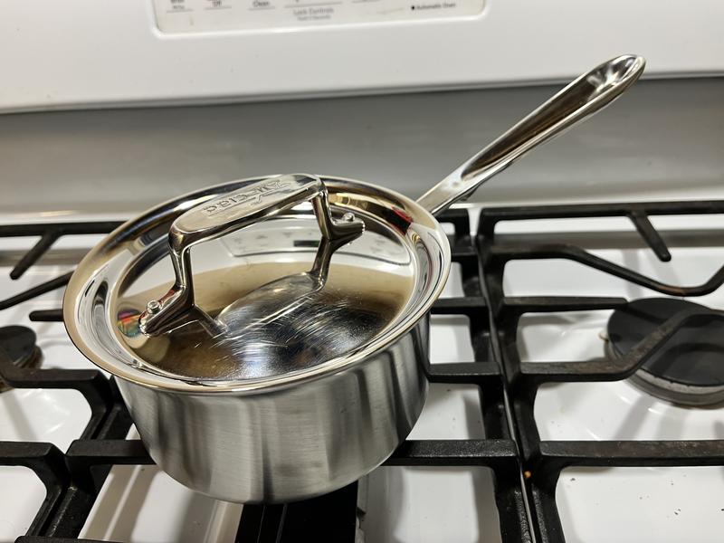 All-Clad d3 Stainless Steel 1.5-Qt. Saucepan with Lid + Reviews