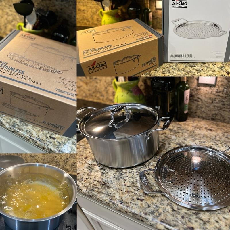 8-Quart Stockpot with Splatter Guard / All-Clad D5 Brushed
