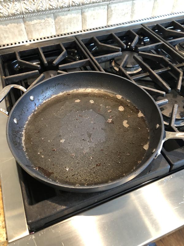 New pan is not flat raised in center