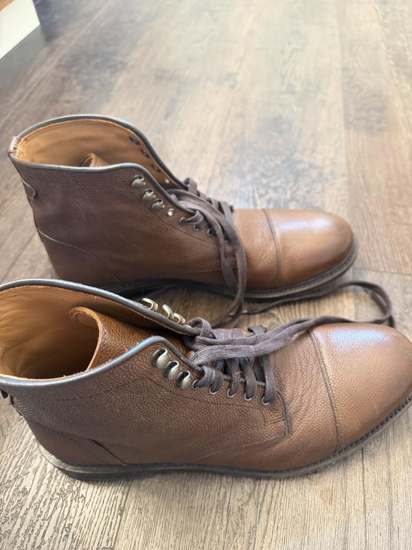 Allen Edmonds LANDON Leather Cap-Toe Lace Up Boots Mens 11.5 Brown Discontinued Men main image 3