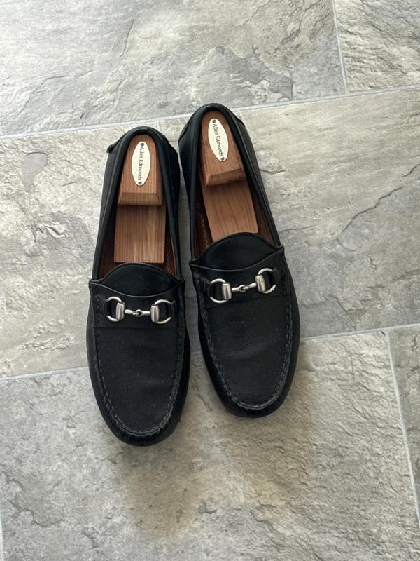 Allen Edmonds Mens 9 D Elwood Bit Loafer Driver Black Leather Preppy Casual Shoe Allen Edmonds Elwood Shoes Mens Size 9 Brown Leather Driving  main image 2