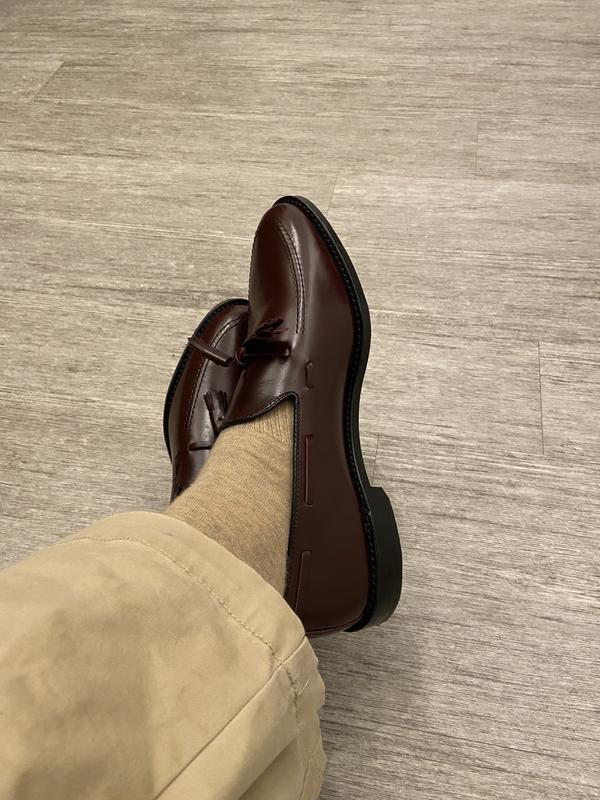 Customer photo for "Burgundy Dress Loafers"