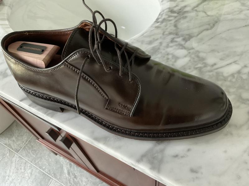 靴 Allen Edmonds Leeds 9501 SHELL CORDOVAN Allen Edmonds Leeds Shell Cordovan Derby Dress Shoe Black
