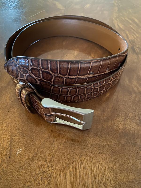 Crocodile Dress Belt Men's Belts Allen Edmonds
