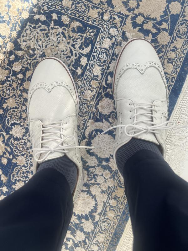 Allen Edmonds Dunes Wingtip Spikeless Golf Shoe White Mens 10 D Weather Proof I tried it: My new favorite golf shoes came from a  main image 4