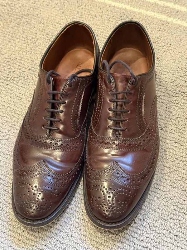 Allen Edmonds Cambridge コードバン ショートウイング Allen Edmonds Men Cambridge Shell Cordovan Wingtip Dress