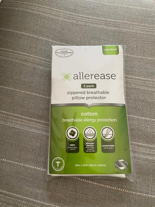  AllerEase 100% Breathable Cotton Pillow Protector for