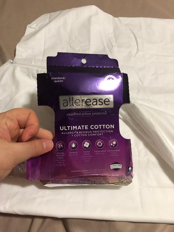 AllerEase Standard/Queen Cotton Pillow Protector in the Pillow Protectors  department at