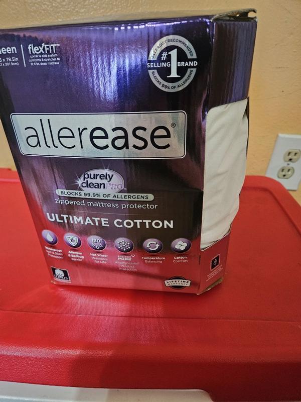 AllerEase Ultimate Zippered Mattress Protector KING CottonWaterproof BedBugBlock