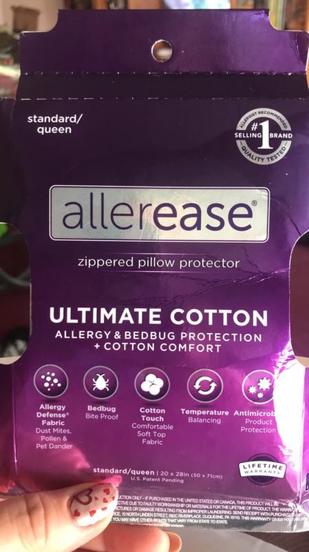 Allerease Ultimate Cotton Zippered Pillow Protector, King, 4 Pack