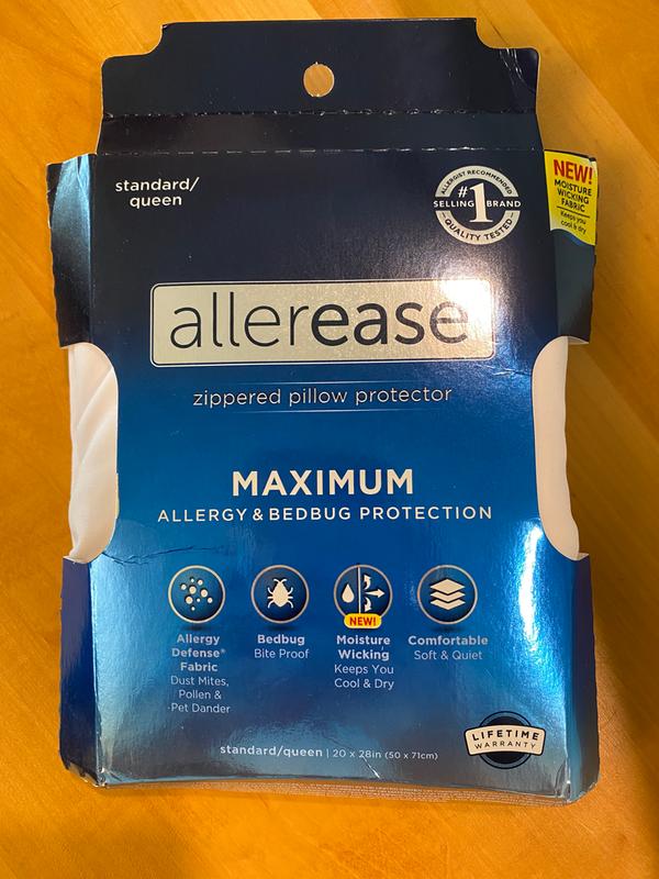 Allerease Pillow Protector, Zippered, Waterproof, Standard/Queen