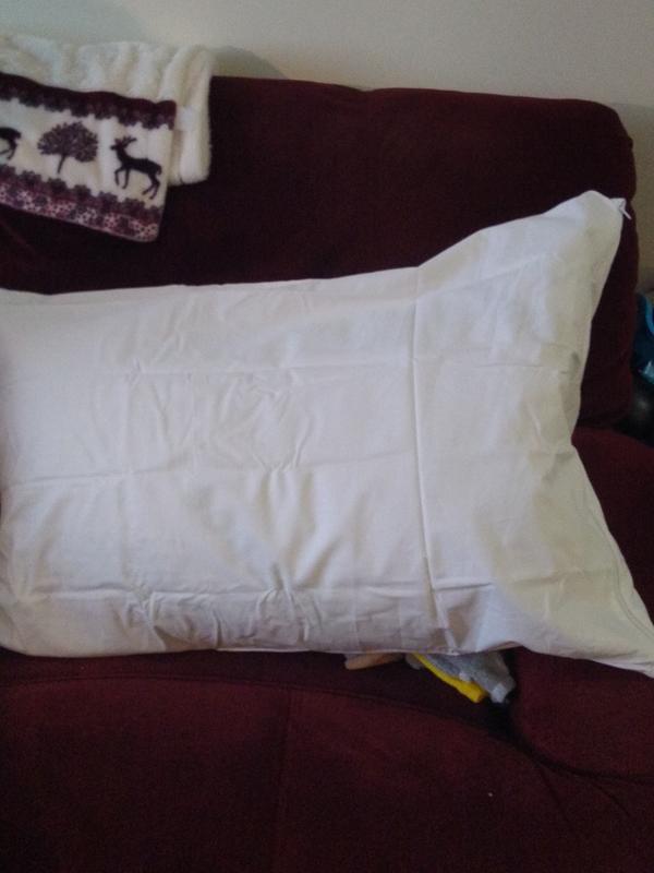 On one of my bamboo/memory foam pillows used on my queen sized bed