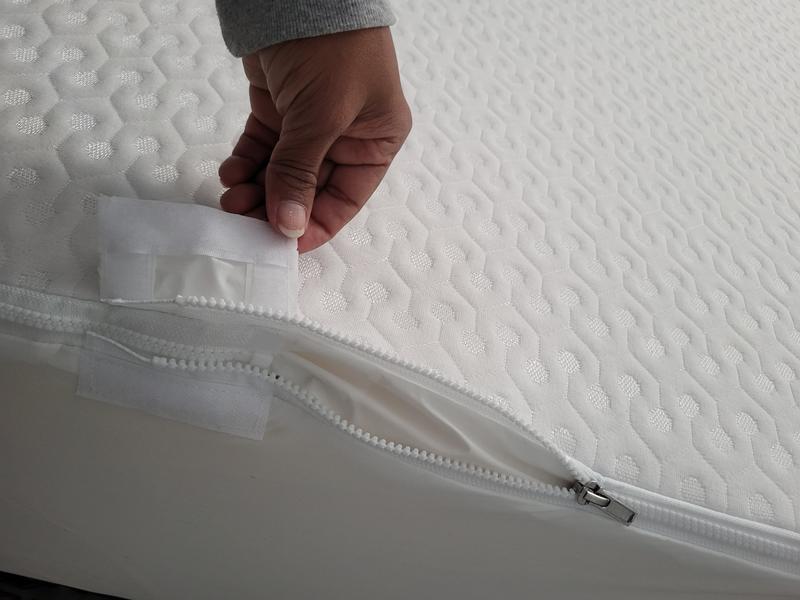 Zipping it and that cover to hide the zipper.