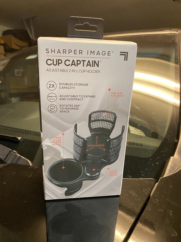 Sharper Image Cup Captain Adjustable 2 in 1 Cup Holder