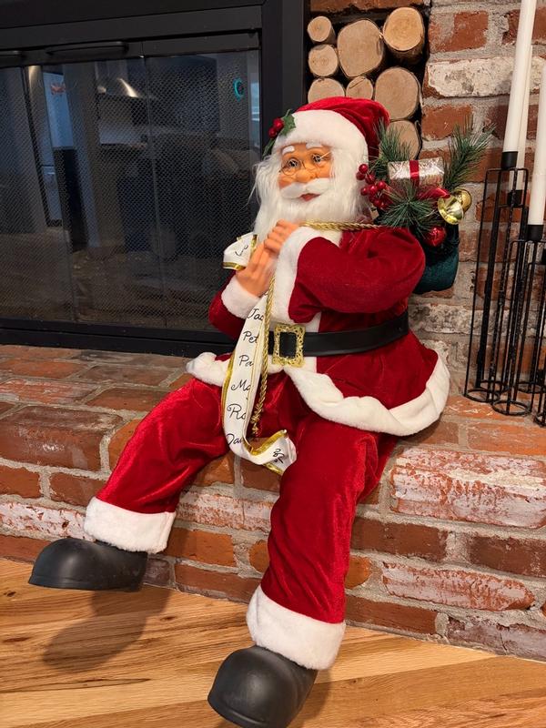 Fraser Hill Farm 35-in Musical Santa Figurine in the Christmas Decor ...