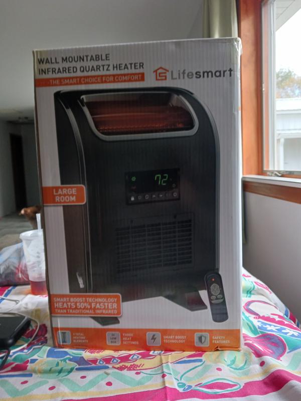 Lifesmart Up to 1500-Watt Infrared Cabinet Indoor Electric Space Heater  with Thermostat and Remote Included in the Electric Space Heaters  department at Lowes.com