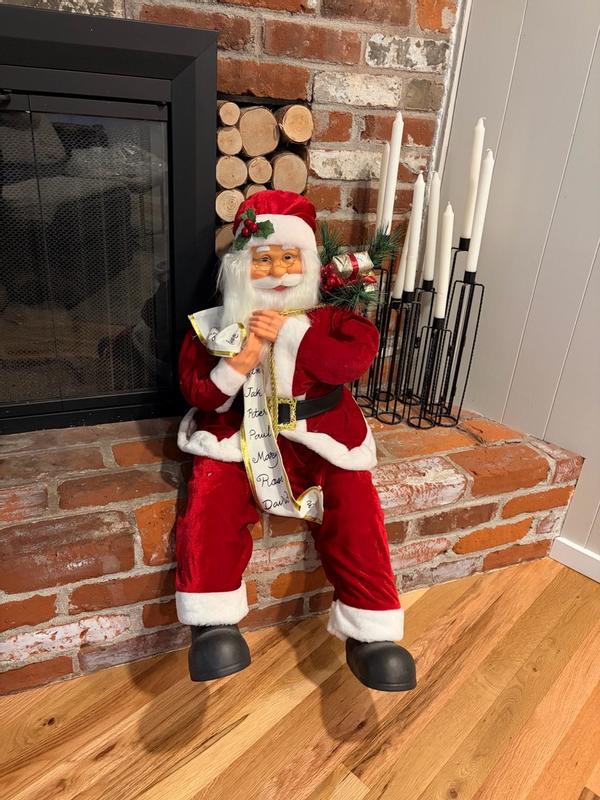 Fraser Hill Farm 35-in Musical Santa Figurine in the Christmas Decor ...