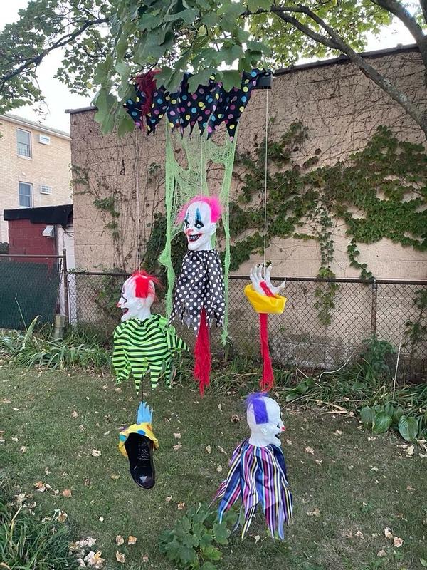 Haunted Hill Farm Animatronic Floating Clown Heads with Lights and ...