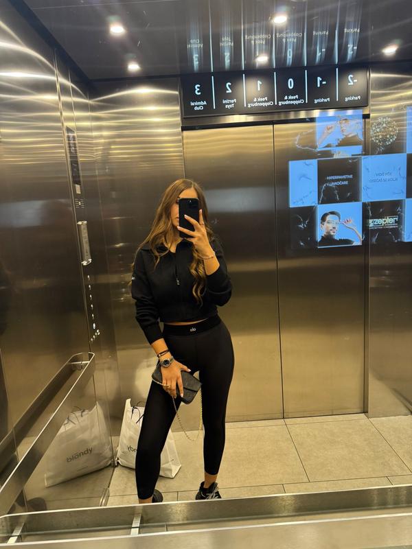 Alosoft High-Waist Heart Throb Legging - Athletic Heather Grey/White