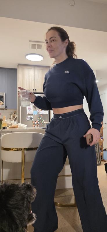 Cropped Accolade Crewneck - Celestial Blue