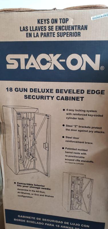 Stack On 18 Gun Security Cabinet With Beveled Edge Feature And
