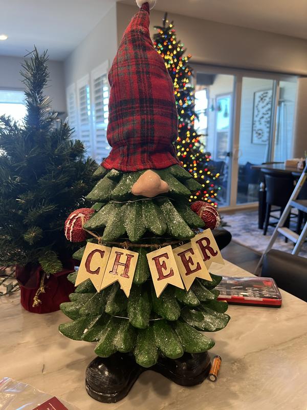 Alpine LED Multicolored Cheer Tree Gnome Indoor Christmas Decor 28 in.