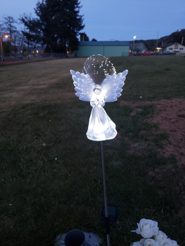 Details about   Set of 2 Solar Angel with Fiber Optic Wings LED Yard Pathway Lawn Pati Light Sun 