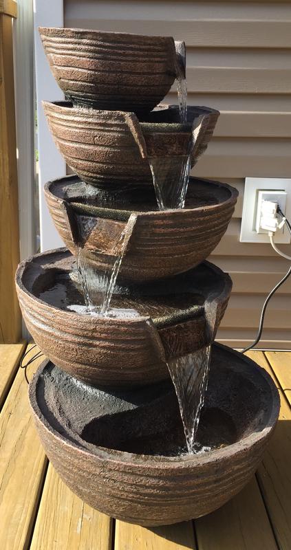 Alpine Corporation 34-in H Resin Water Tiered Outdoor Fountain