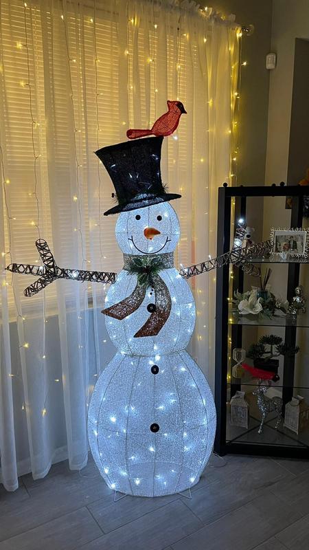 Alpine Corporation 74-in Snowman Free Standing Decoration with 