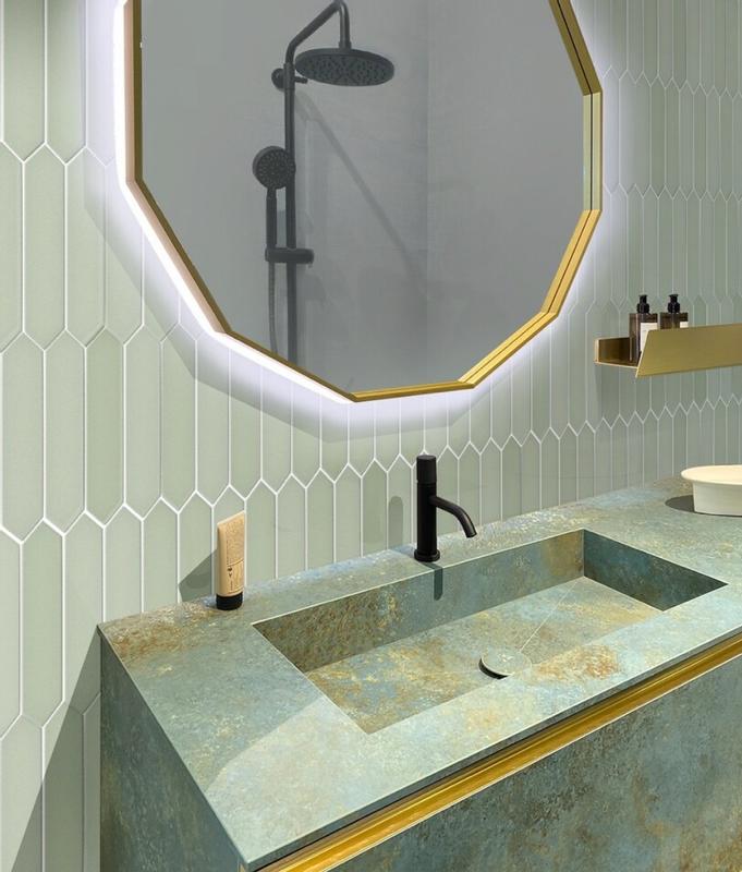 Apollo Tile Piquet Tea Green 2-in x 10-in Matte Ceramic Stone Look ...