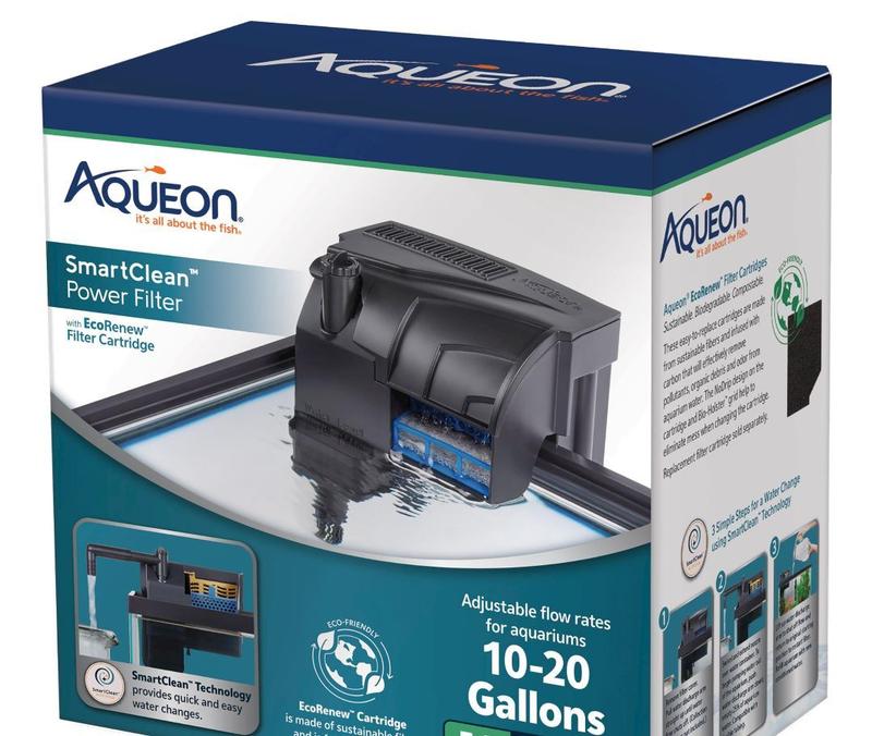 Aqueon SmartClean Power Filter with EcoRenew Filter Cartridge, 400 ...