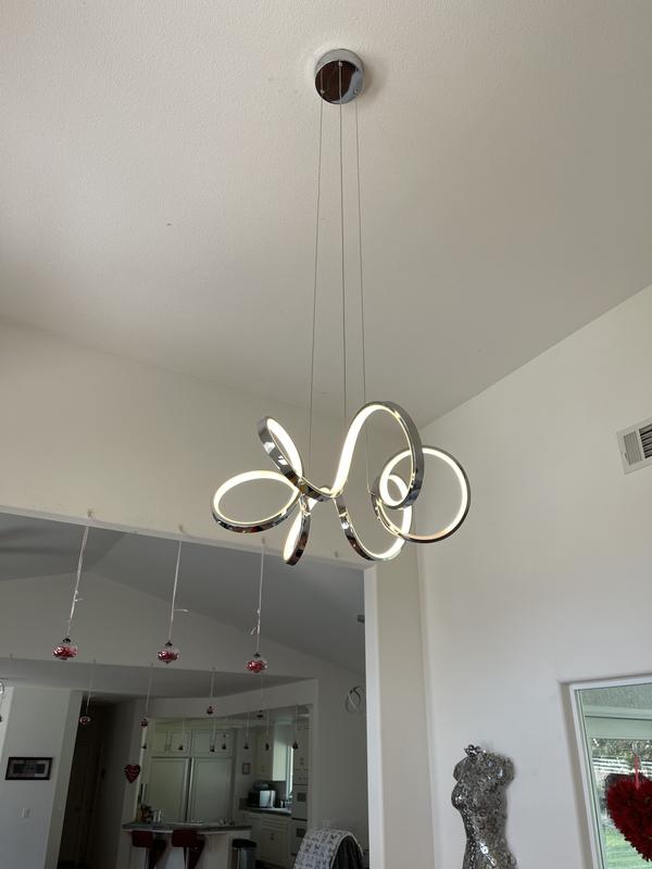 Swirl Ribbon Integrated LED Pendant Light Chrome Artika Artika