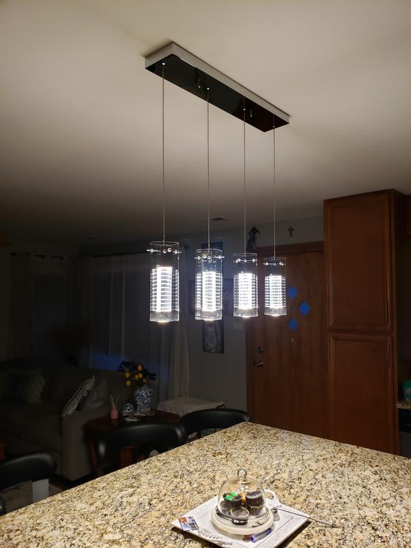 Hologram 4 light Integrated LED Pendant Artika