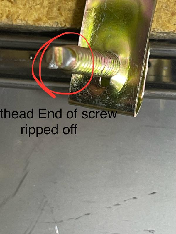 Screw did not tighten fully before snapping off