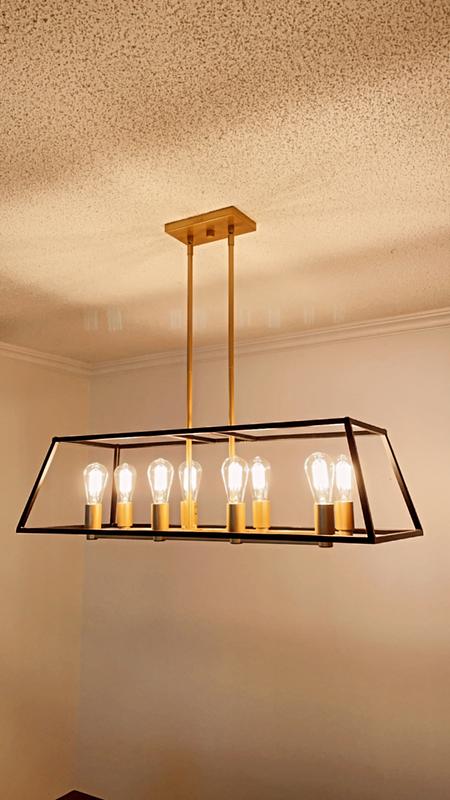 Artika Carter Long 8-Light Matte Black Industrial Led Cage