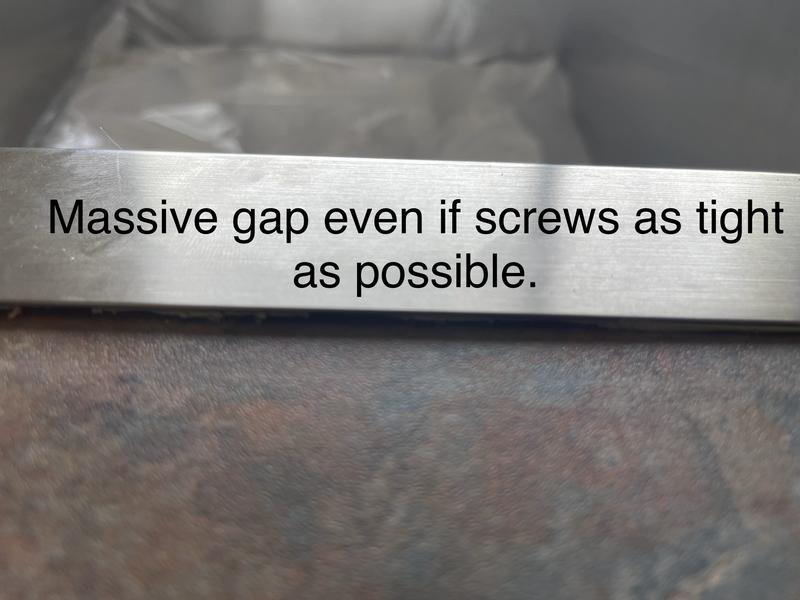 Large gap for water to go under sink and wreck your countertop