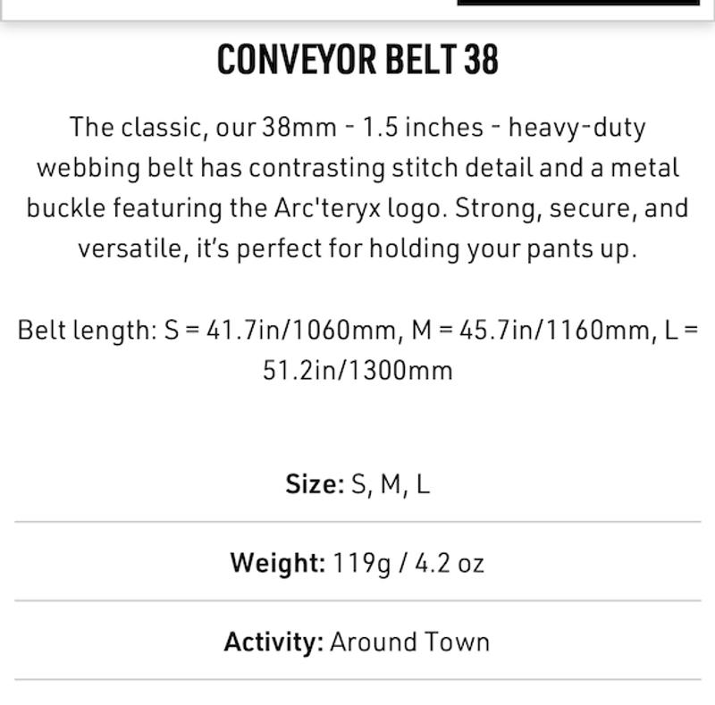 Arc'teryx Conveyor Belt 38