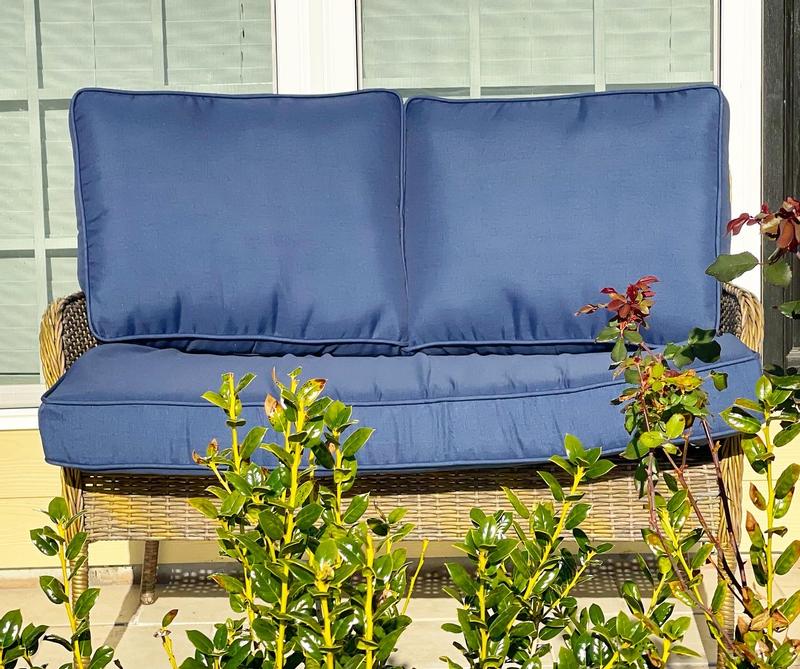 ARDEN 26-in x 46-in Stone Grey Leala Patio Loveseat Cushion ARDEN 26-in x 46-in Stone Grey Leala Patio Loveseat Cushion