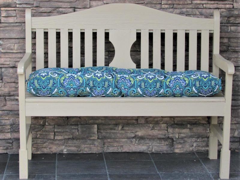 Arden Selections 48 in. x 18 in. Neutral Aurora Damask Rectangle Outdoor Bench Cushion