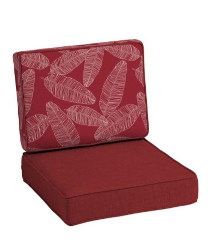 Red deep seat discount cushions