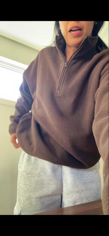 ❤︎ Oversized Polar Fleece 1/4 Zip Sweatshirt | Ardene