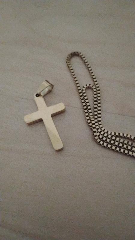 Collier Croix Chrétienne En Acier Inoxydable - Chaîne Byzantine Argentée - Neuf Avec étiquettes
