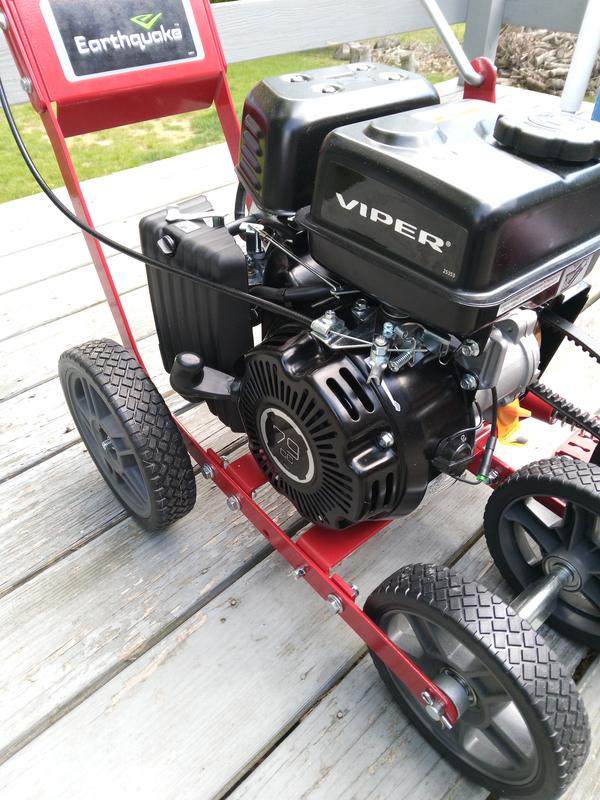 Side of engine Earthquake 79cc Walk Behind Edger