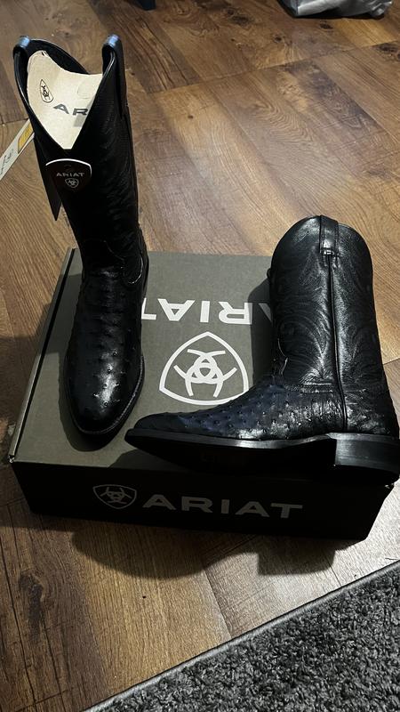 Ariat 10D Black Ostrich Leather Western Boots Amazon.com | ARIAT Men main image 4