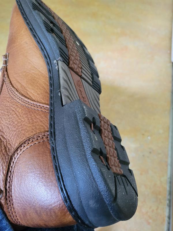 the sole is the best! No clunky lugs to catch mud.