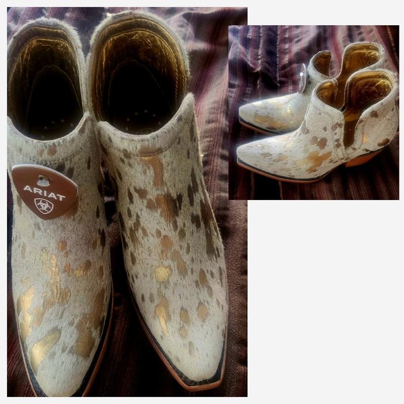 Dixon white metallic calf hair bootie